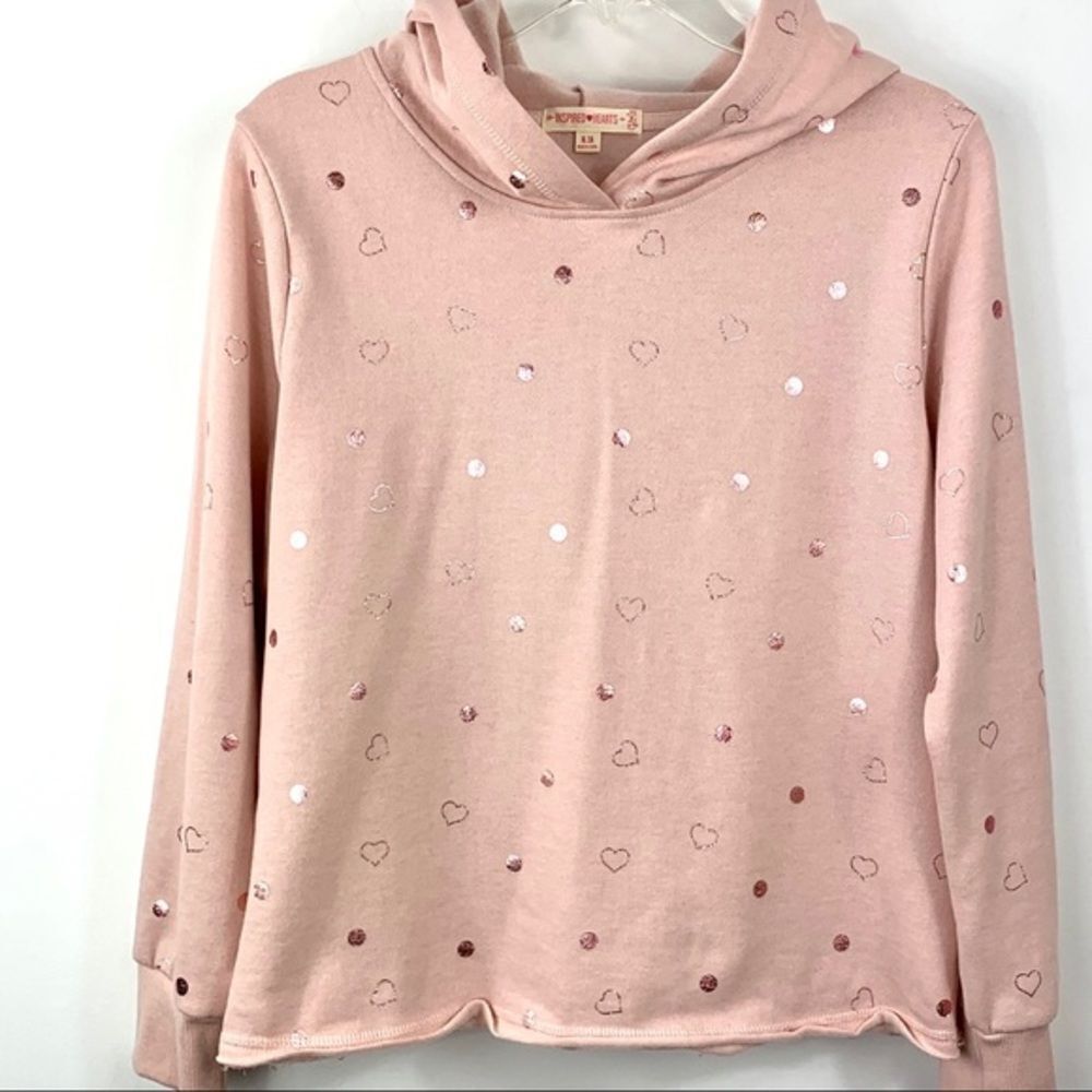 NWOT‎ Inspired Hearts Pink Polka Dotted Hoodie